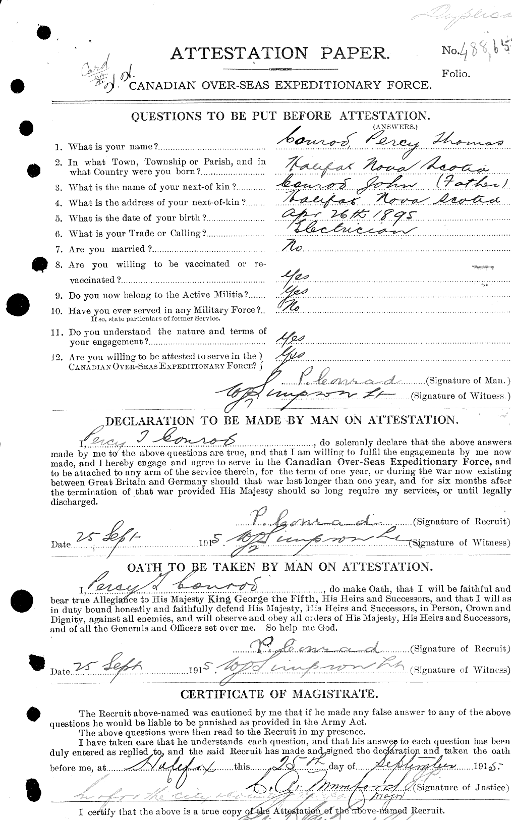 Personnel Records of the First World War - CEF 036146a
