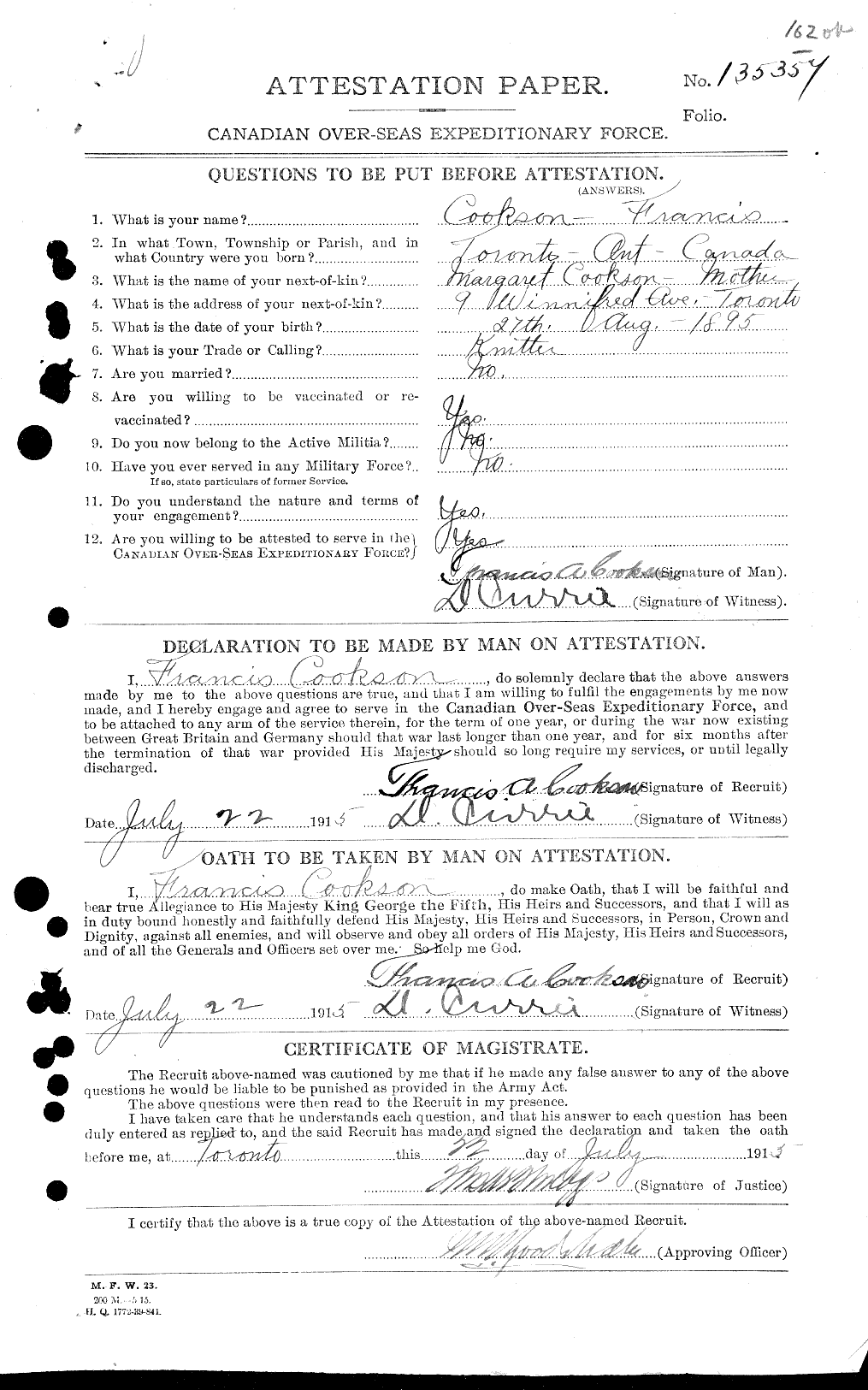 Personnel Records of the First World War - CEF 036375a