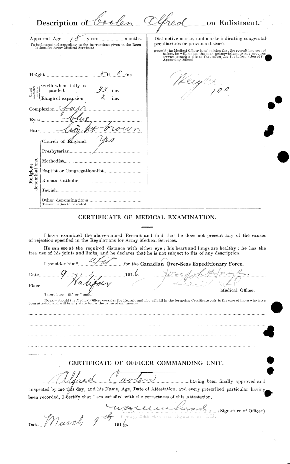 Personnel Records of the First World War - CEF 036418b
