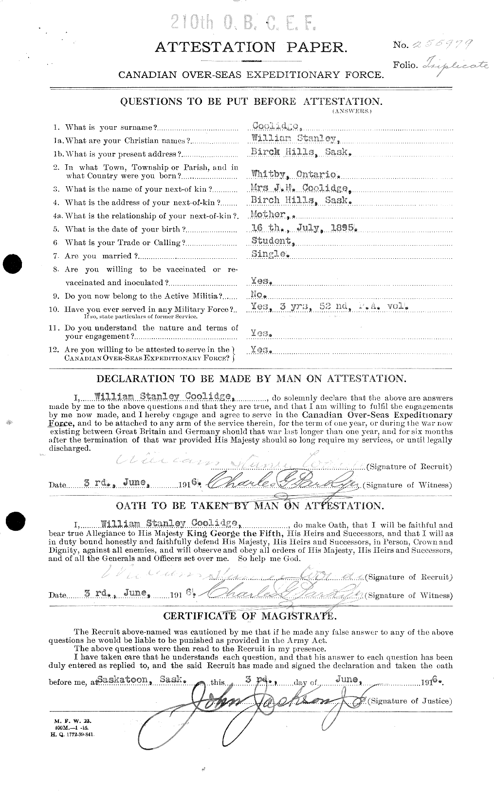 Personnel Records of the First World War - CEF 036470a