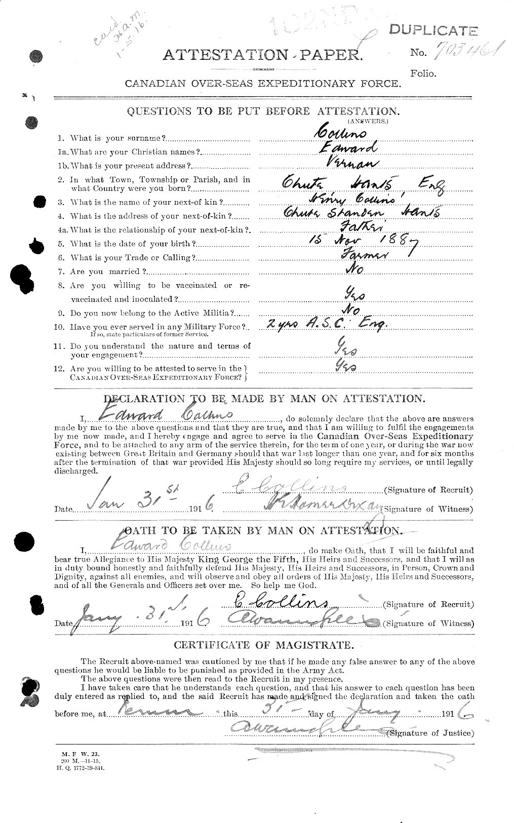 Personnel Records of the First World War - CEF 037739a