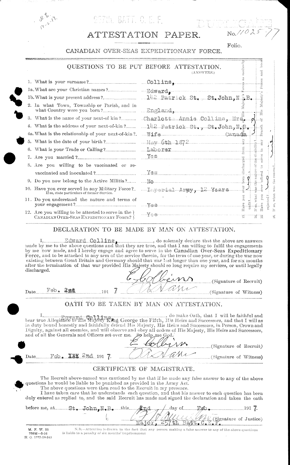 Personnel Records of the First World War - CEF 037741a