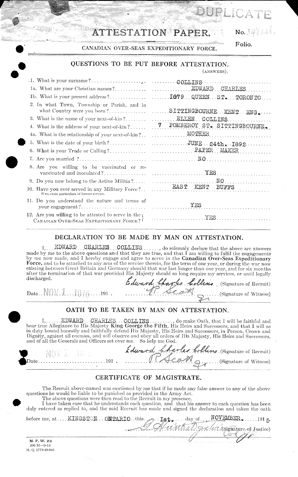 Personnel Records of the First World War - CEF 037747a