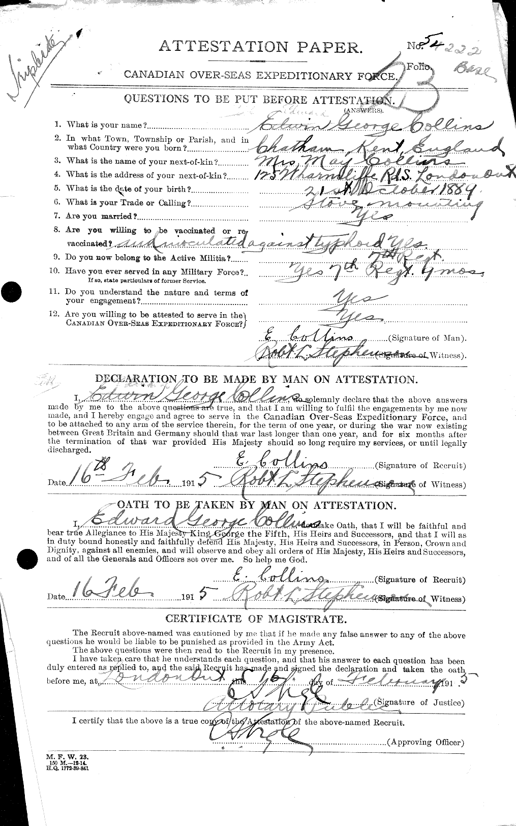 Personnel Records of the First World War - CEF 037749a