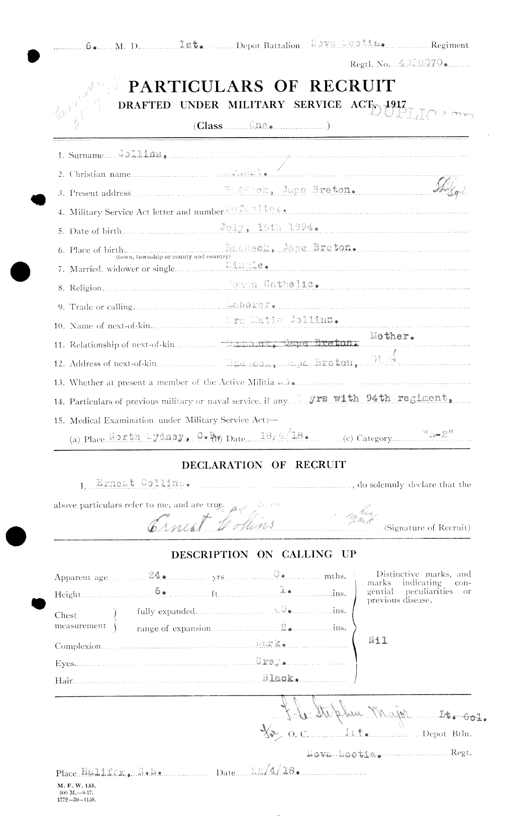 Personnel Records of the First World War - CEF 037768a