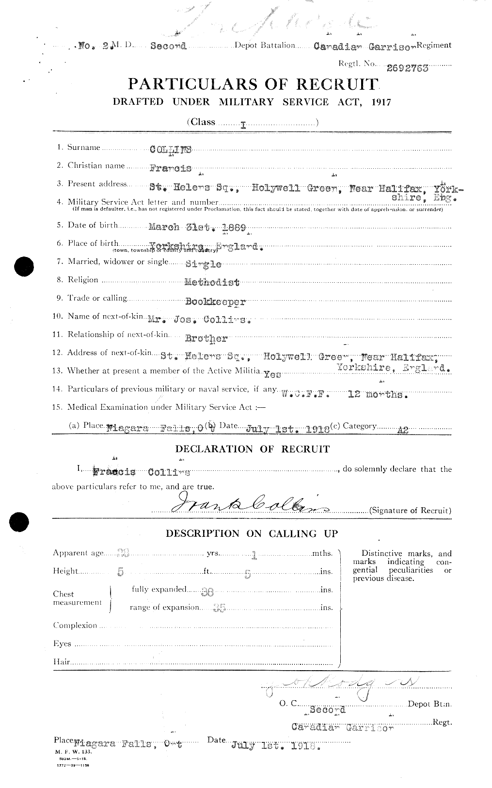 Personnel Records of the First World War - CEF 037798a