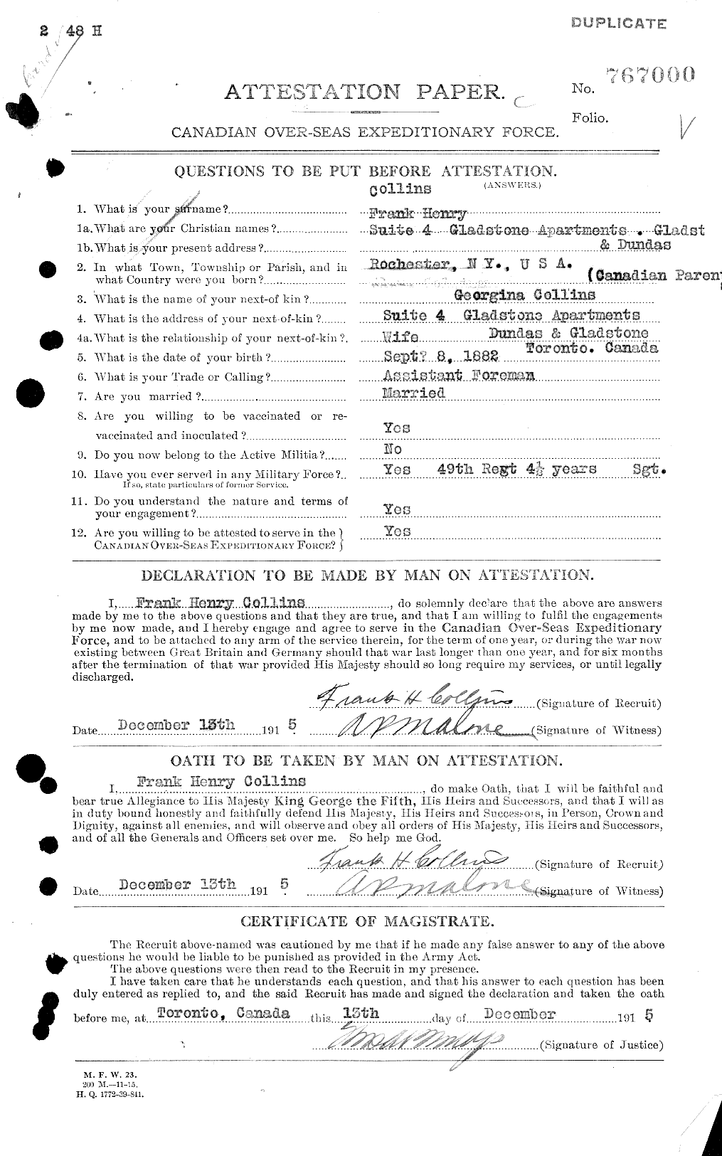 Personnel Records of the First World War - CEF 037812a