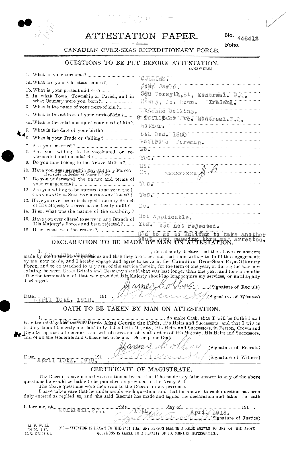 Personnel Records of the First World War - CEF 037907a