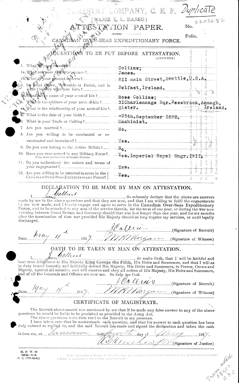Personnel Records of the First World War - CEF 037919a
