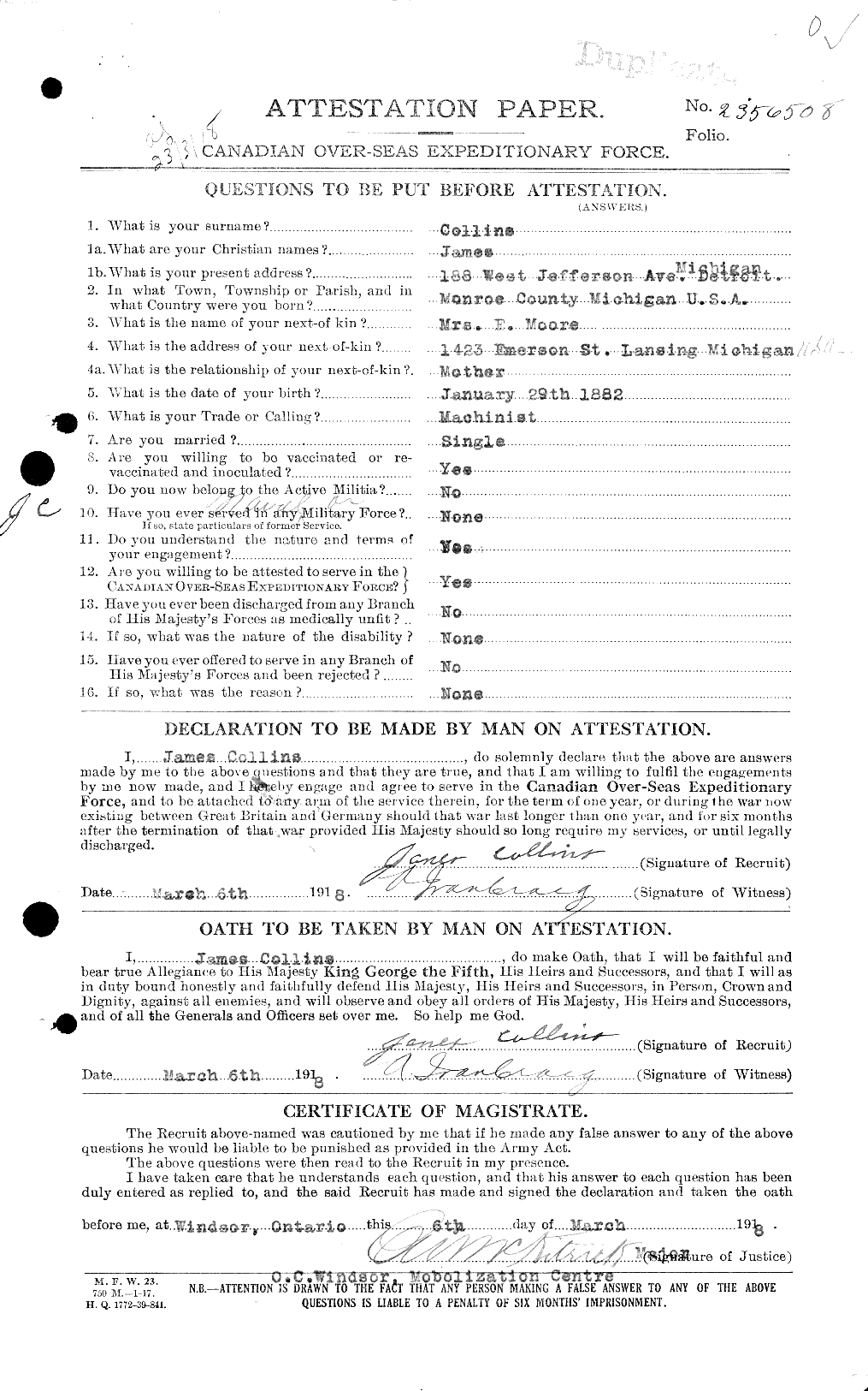 Personnel Records of the First World War - CEF 037920a