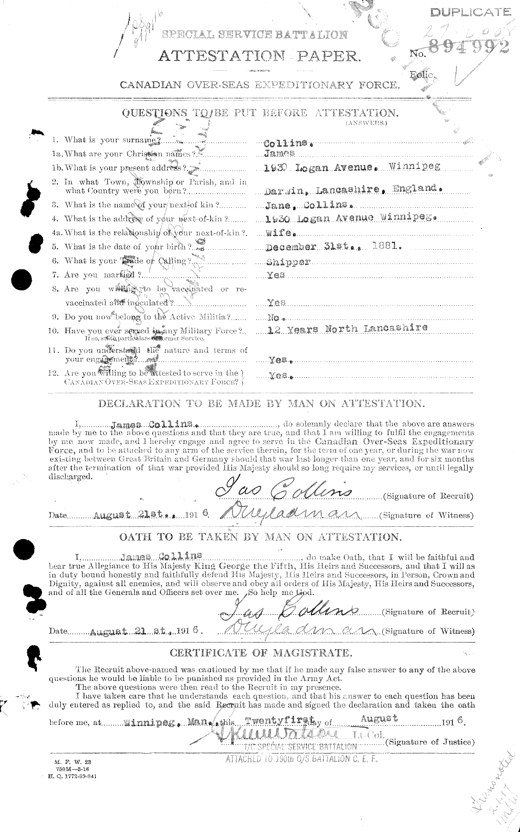 Personnel Records of the First World War - CEF 037921a