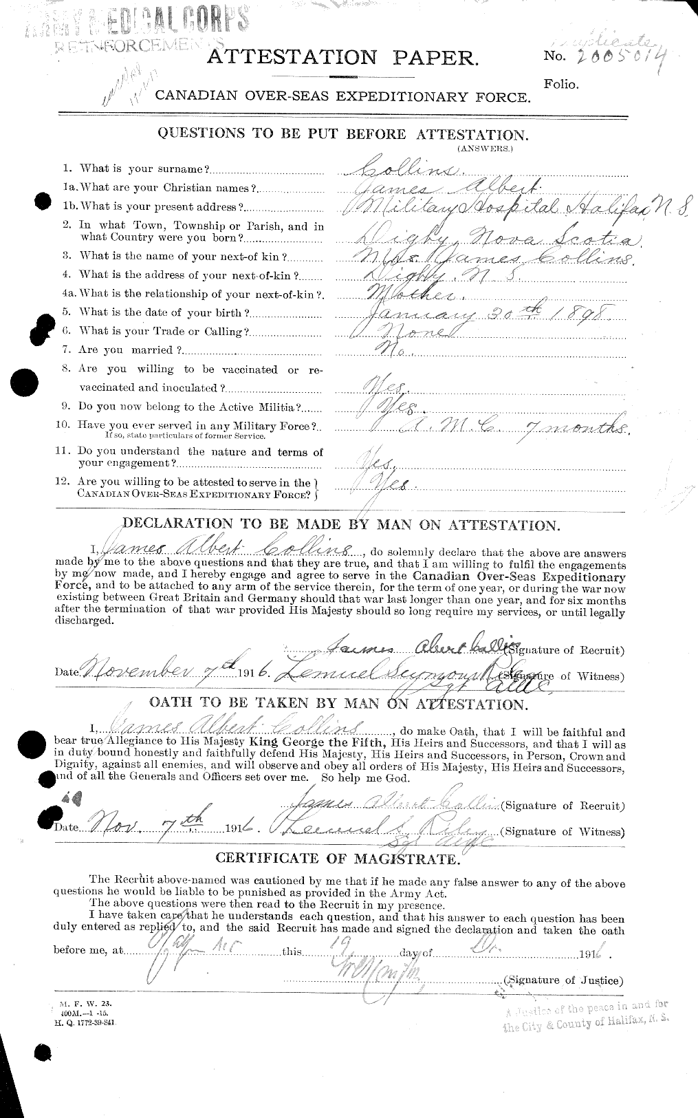 Personnel Records of the First World War - CEF 037925a