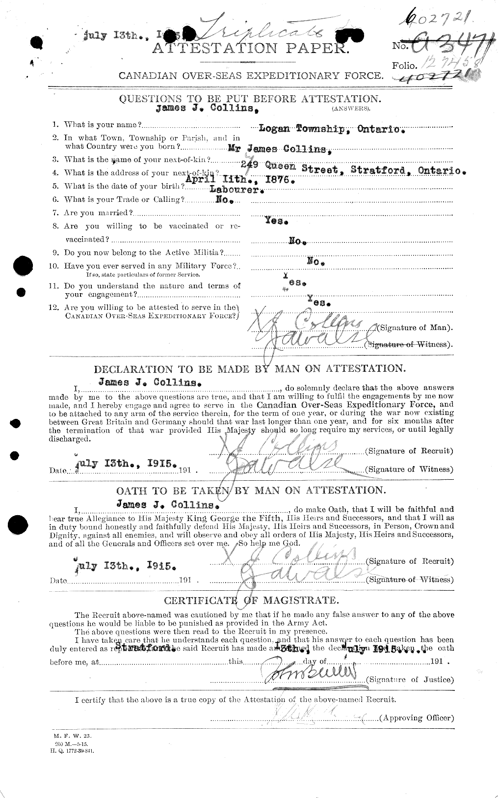 Personnel Records of the First World War - CEF 037938a