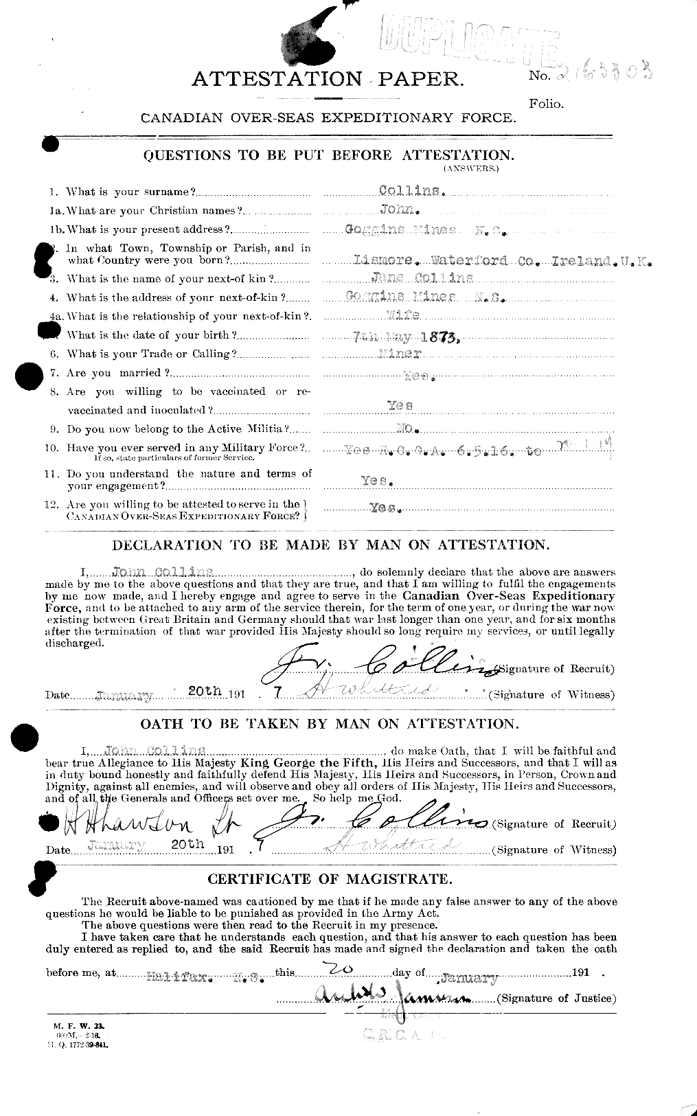 Personnel Records of the First World War - CEF 037993a