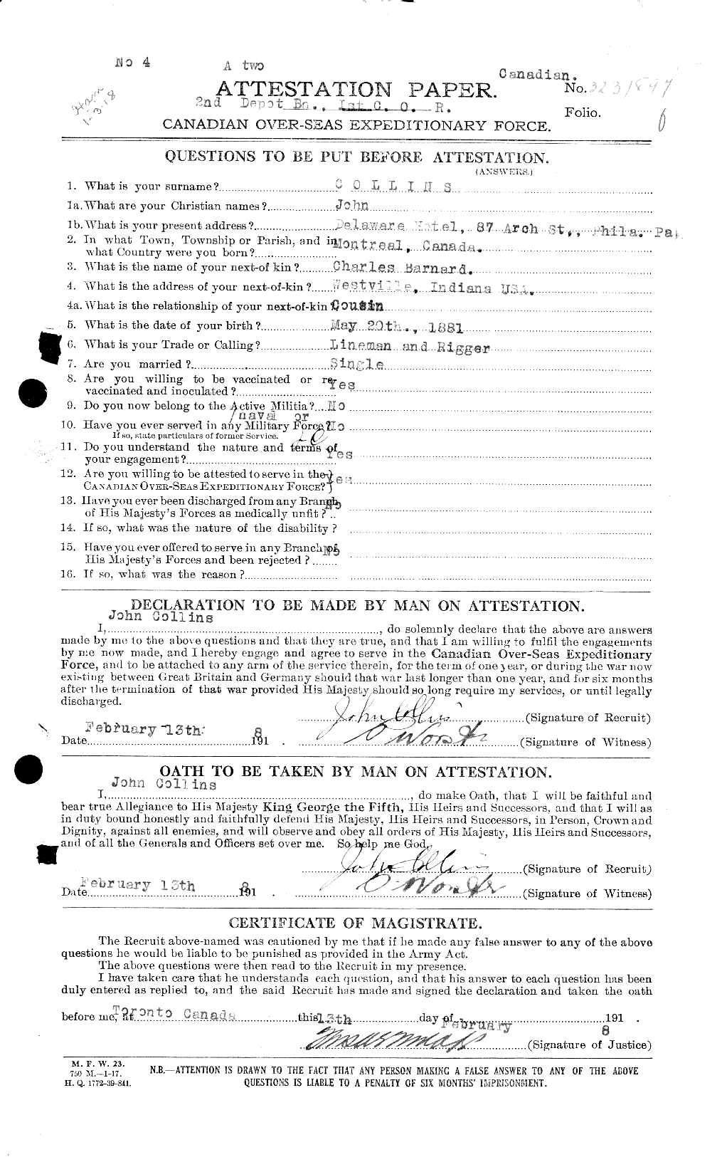 Personnel Records of the First World War - CEF 037996a