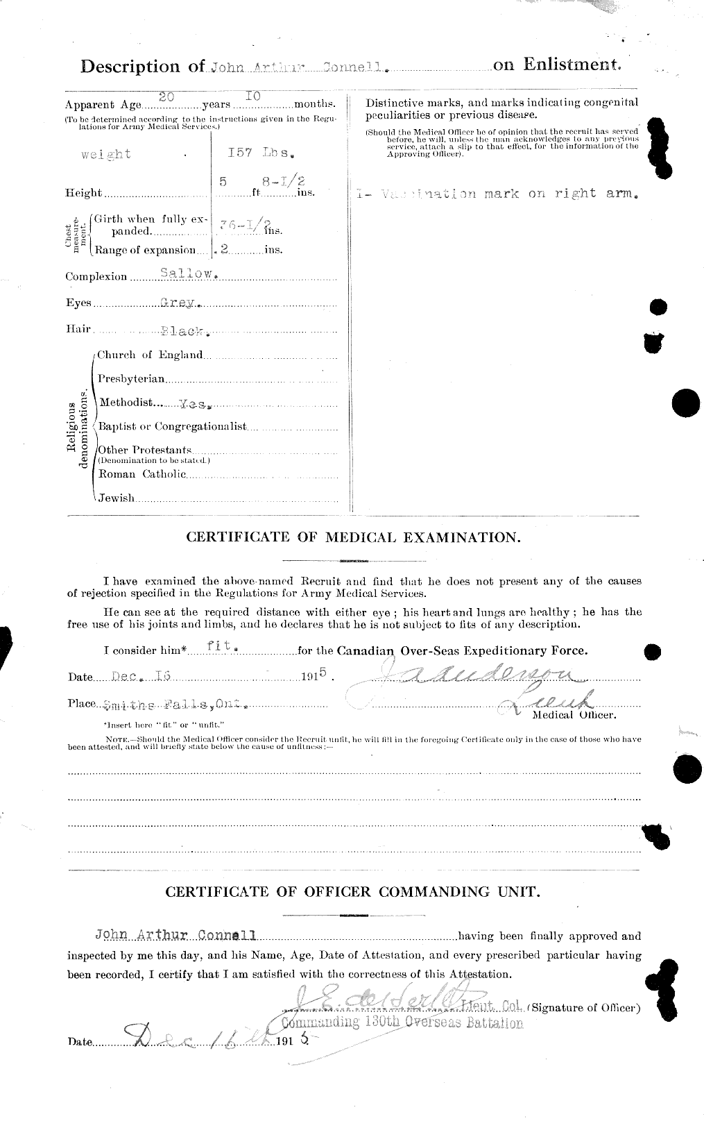 Dossiers du Personnel de la Première Guerre mondiale - CEC 038182b