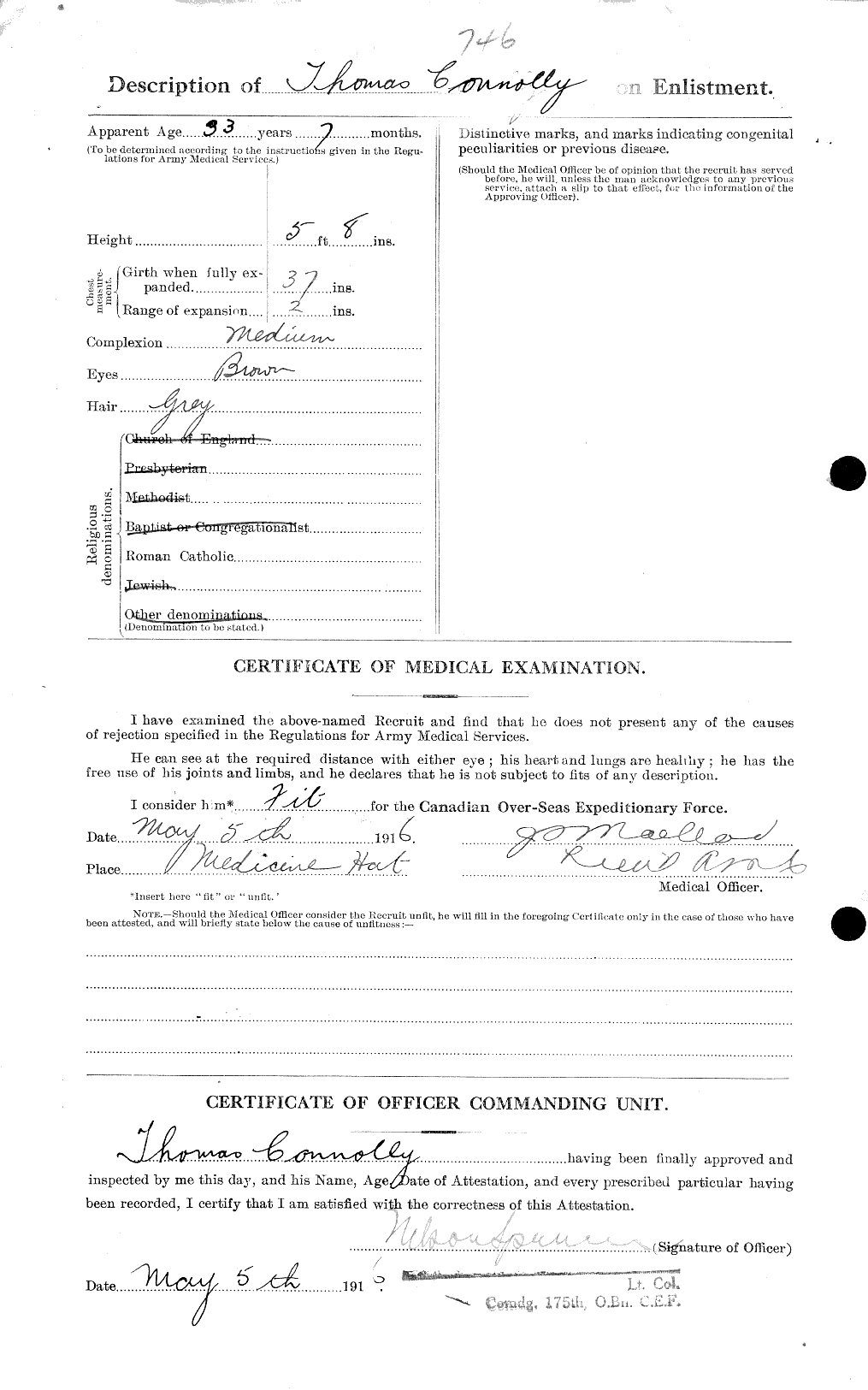 Personnel Records of the First World War - CEF 038216b