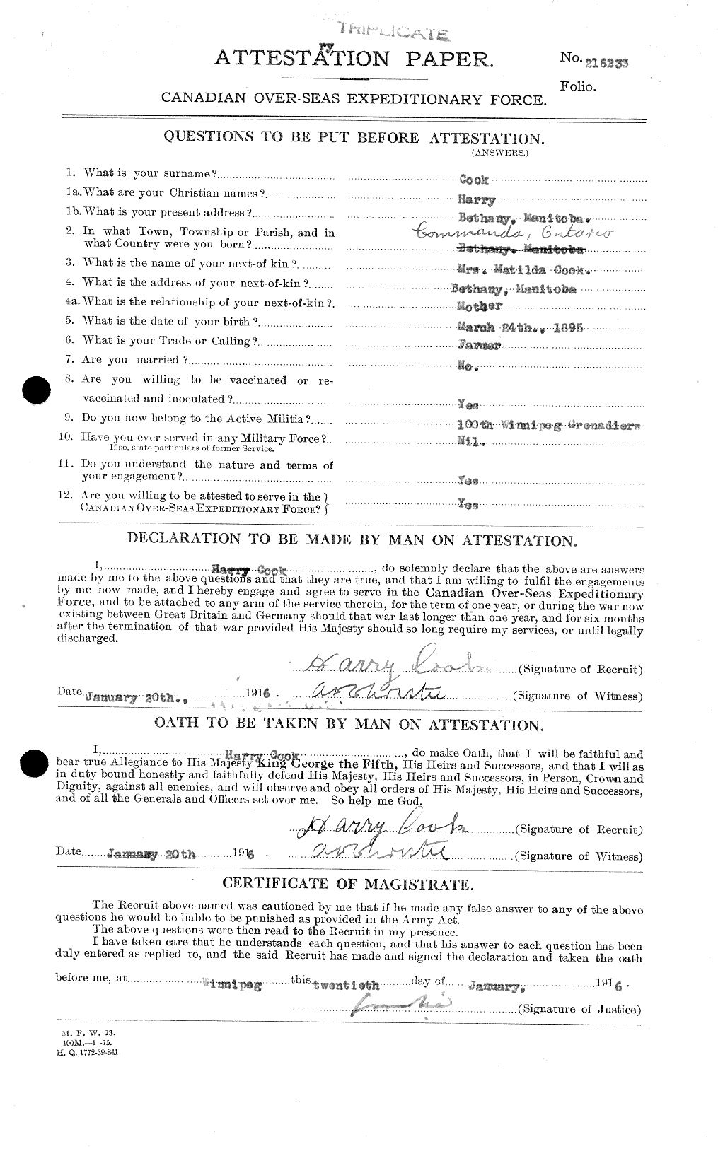 Personnel Records of the First World War - CEF 038812a