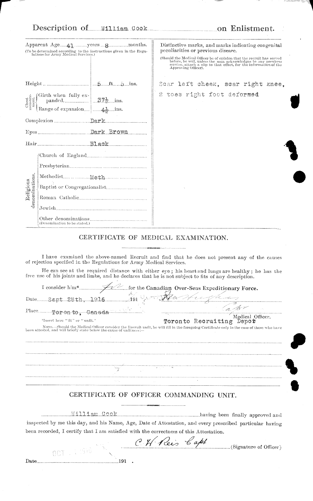 Dossiers du Personnel de la Première Guerre mondiale - CEC 039115b