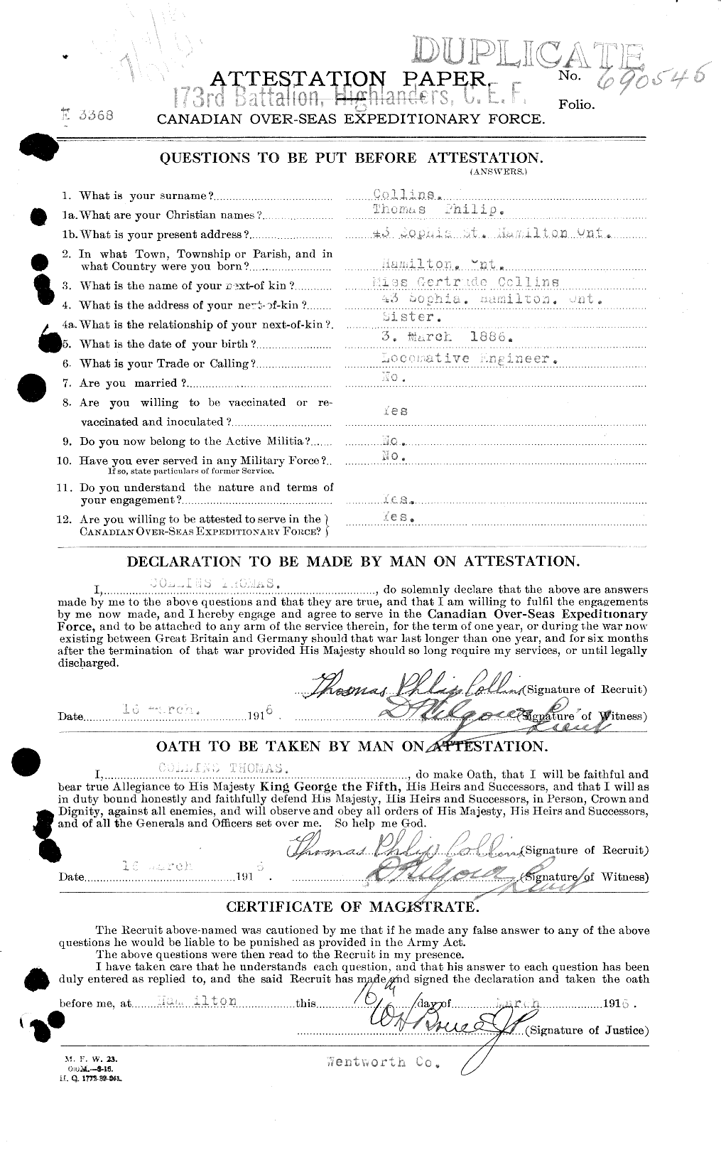 Personnel Records of the First World War - CEF 040671a