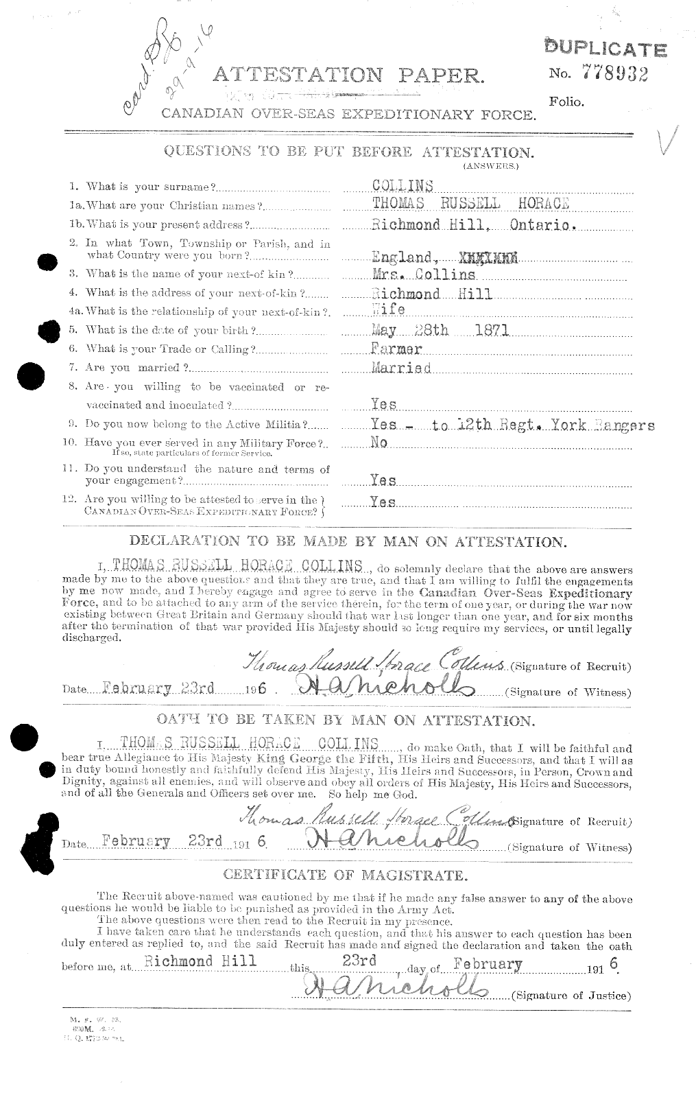 Personnel Records of the First World War - CEF 040672a