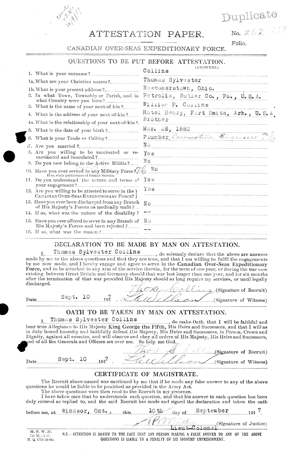 Personnel Records of the First World War - CEF 040673a