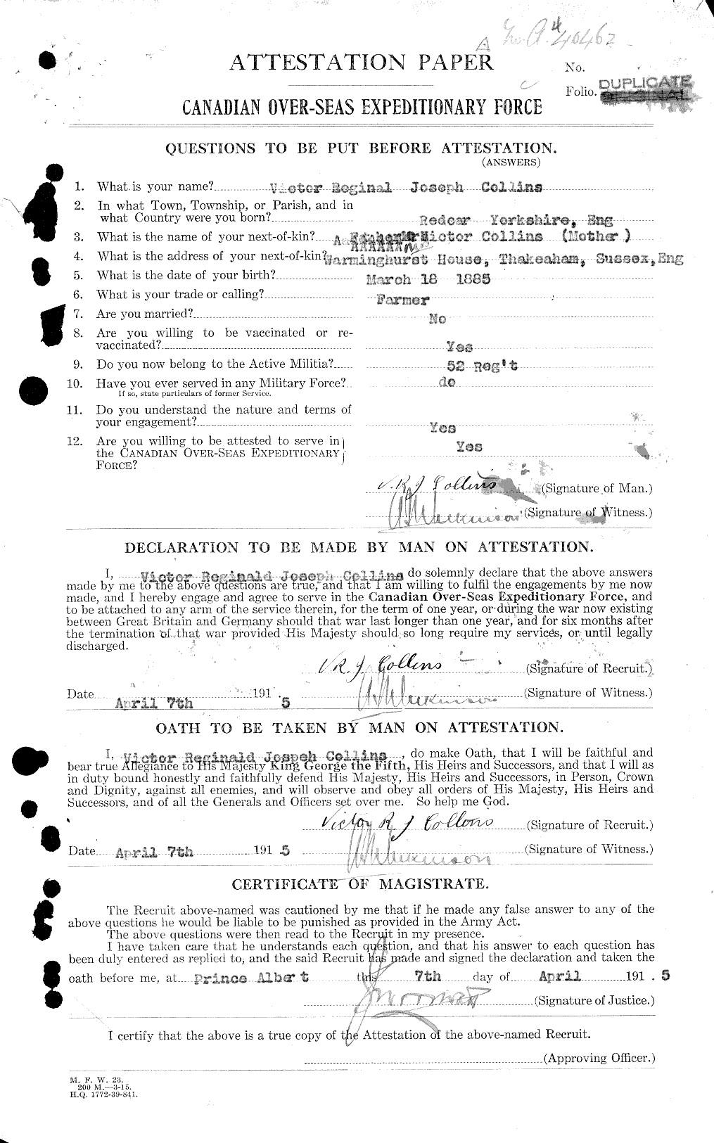 Personnel Records of the First World War - CEF 040681a