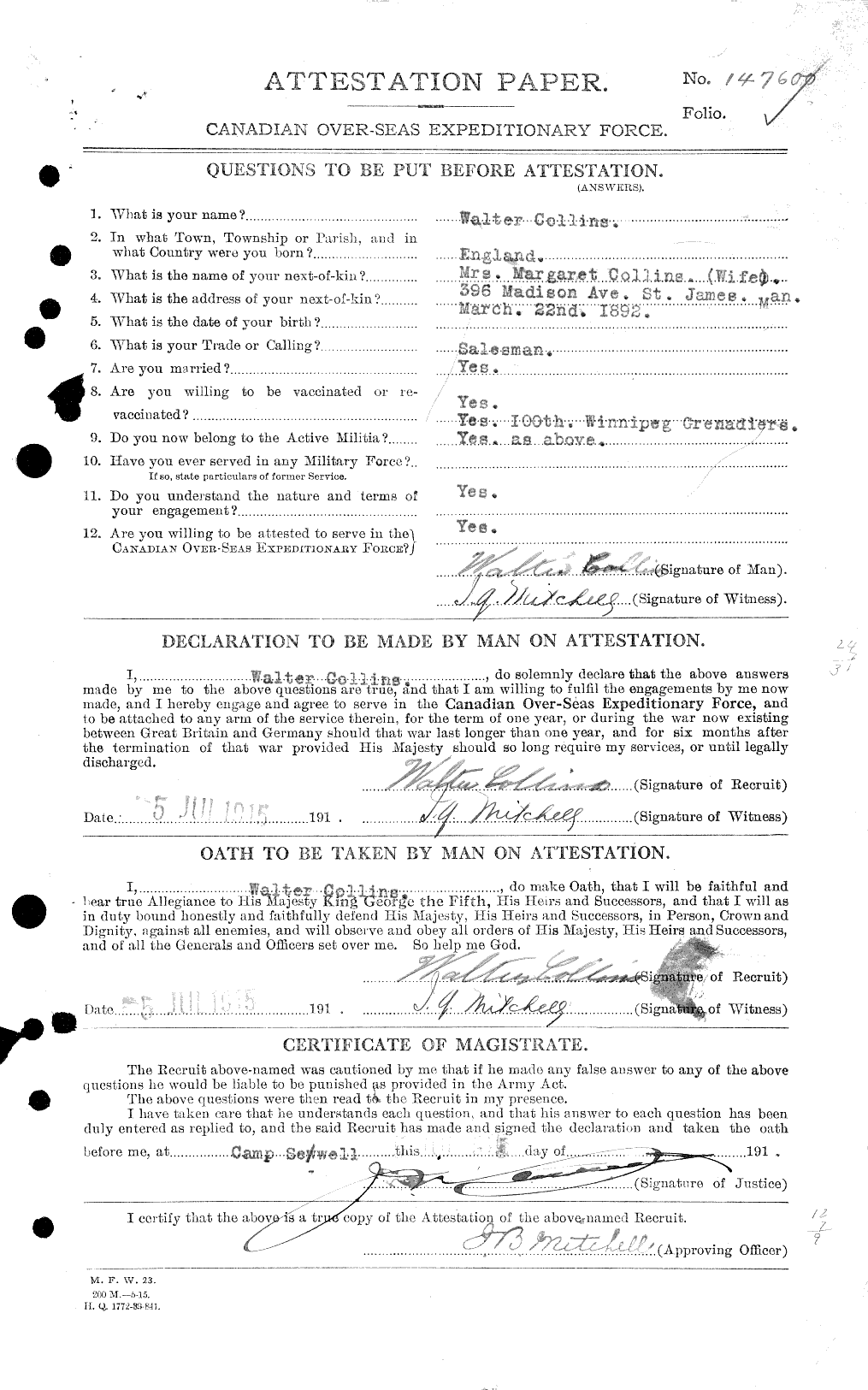 Personnel Records of the First World War - CEF 040688a