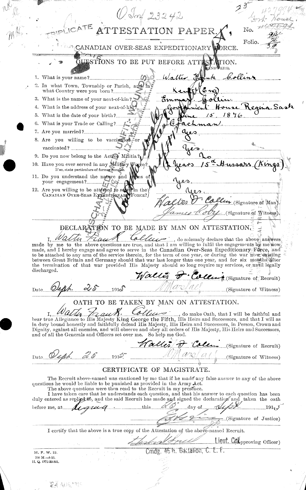 Personnel Records of the First World War - CEF 040693a