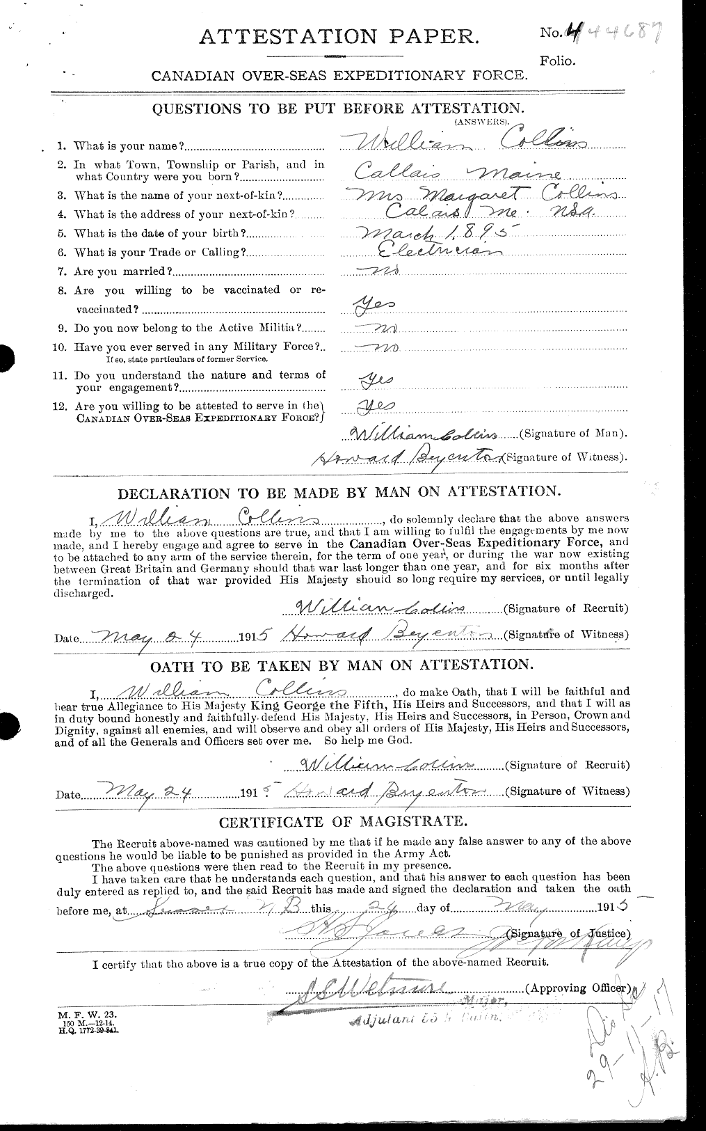Personnel Records of the First World War - CEF 040715a