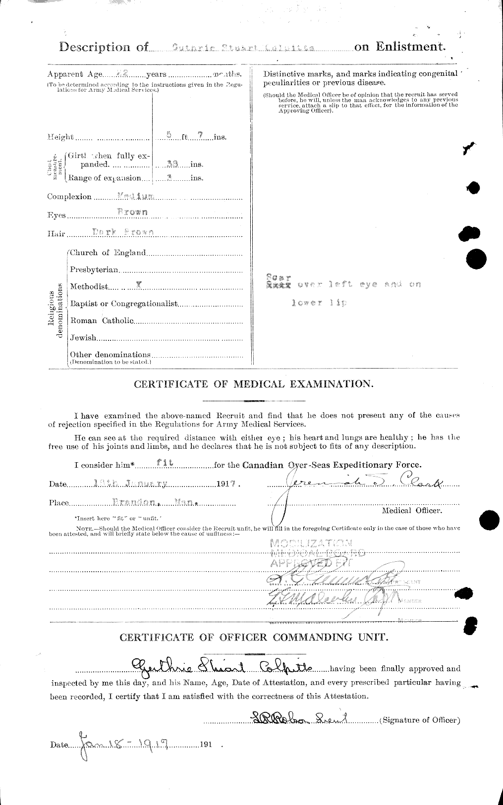 Dossiers du Personnel de la Première Guerre mondiale - CEC 040815b