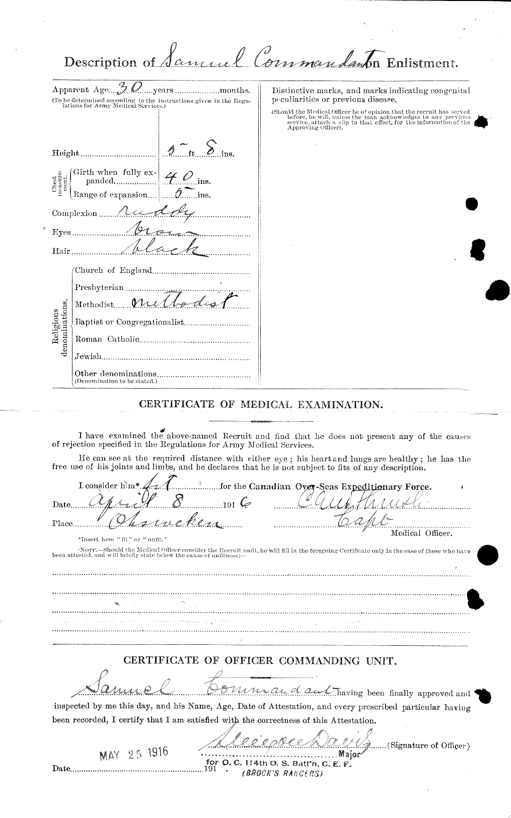 Dossiers du Personnel de la Première Guerre mondiale - CEC 040935b