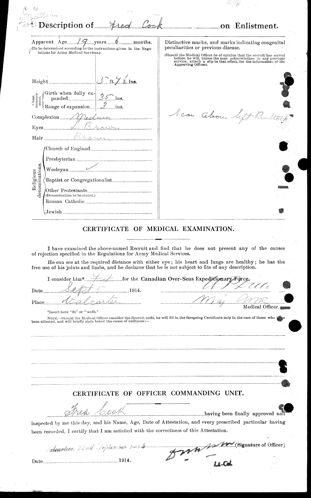 Dossiers du Personnel de la Première Guerre mondiale - CEC 041317b