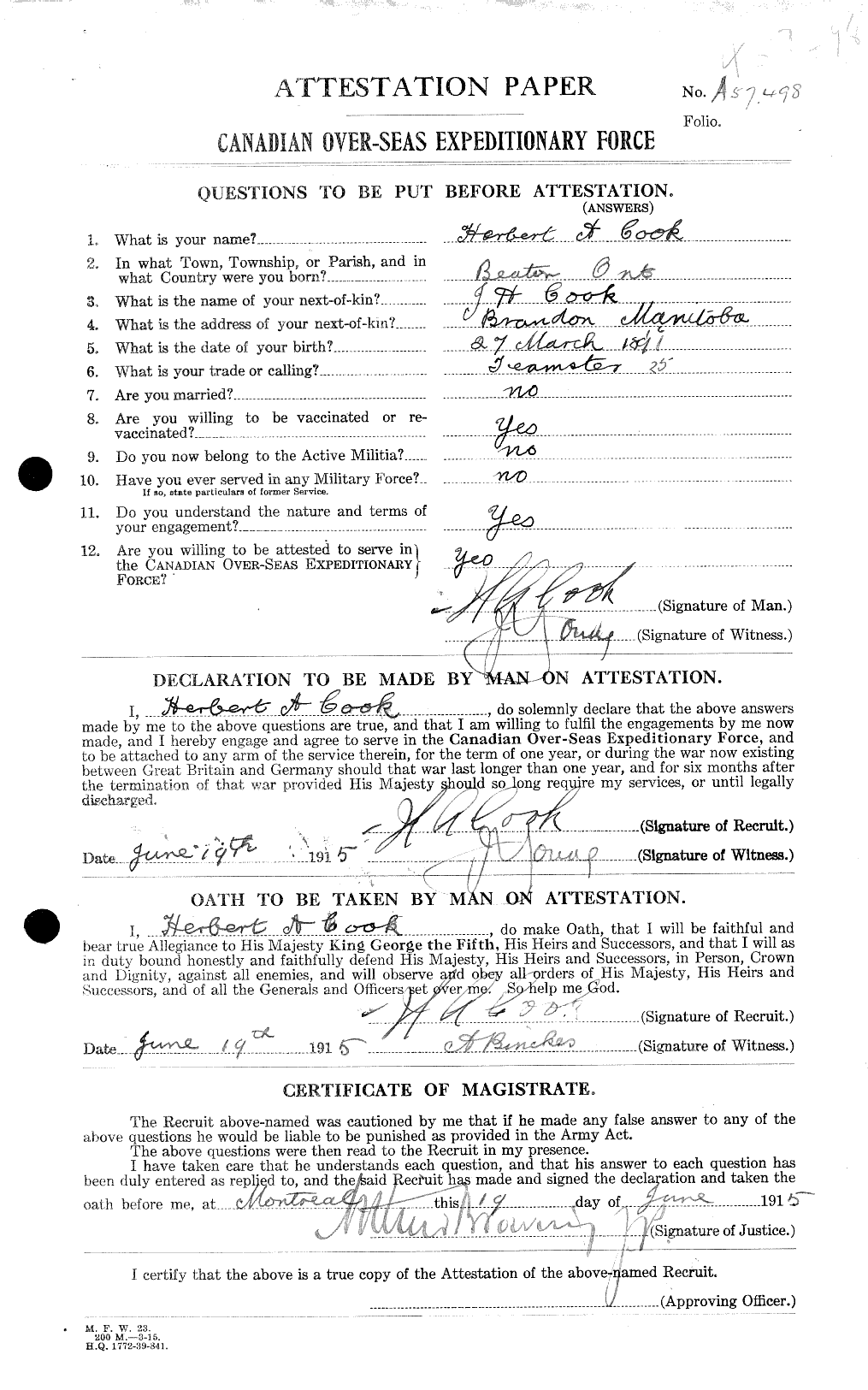Personnel Records of the First World War - CEF 041478a