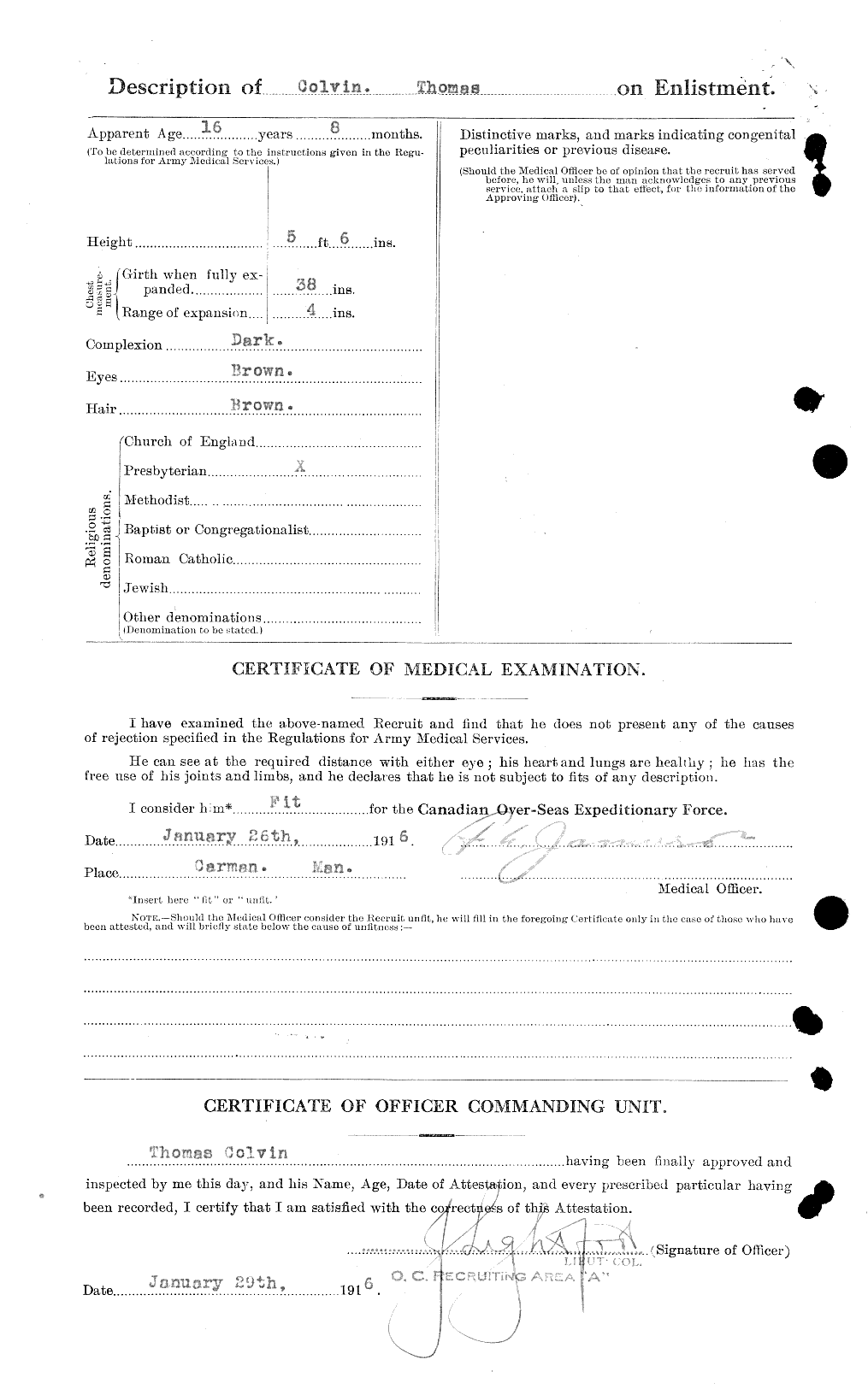 Dossiers du Personnel de la Première Guerre mondiale - CEC 043793b
