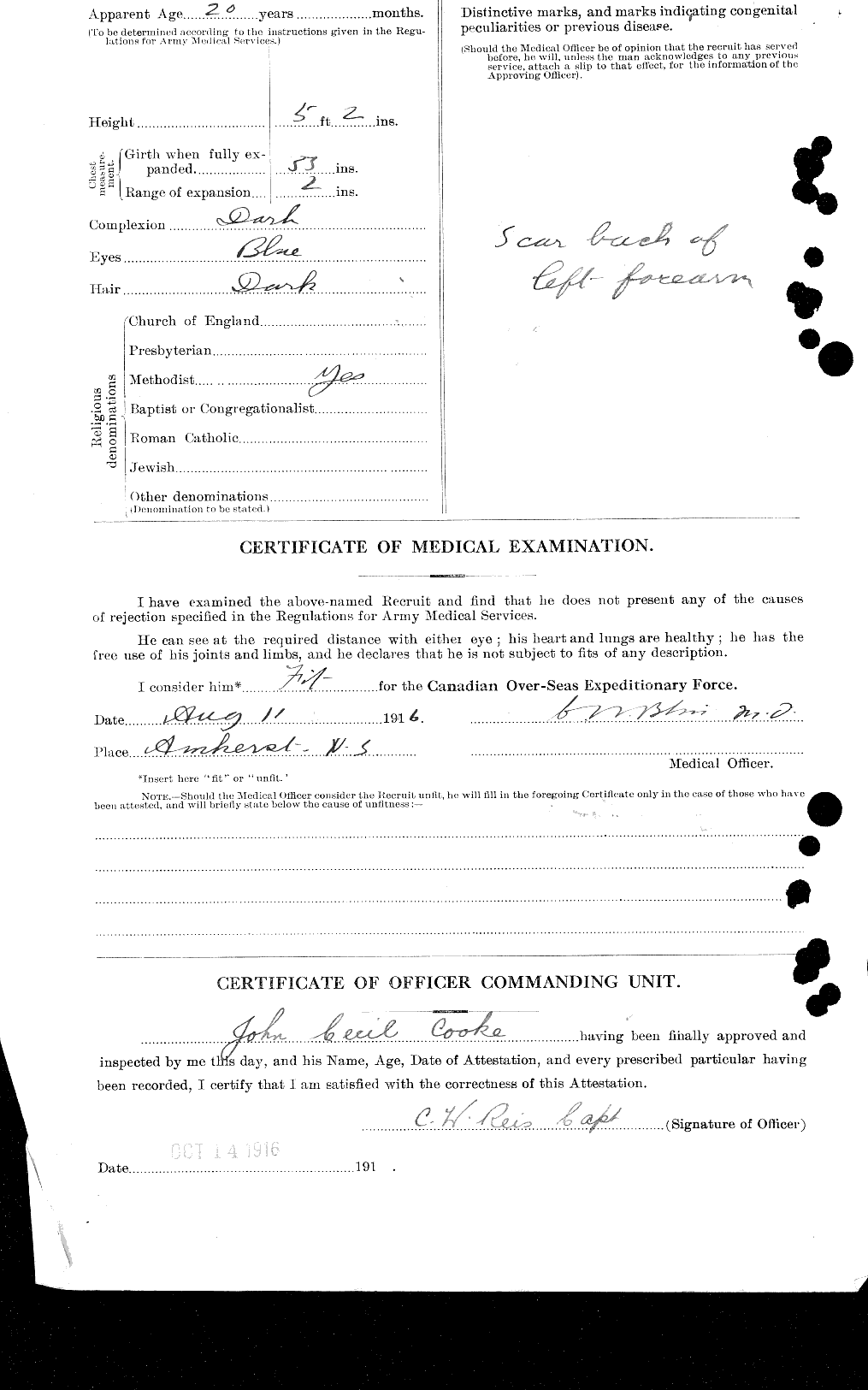 Dossiers du Personnel de la Première Guerre mondiale - CEC 047176b