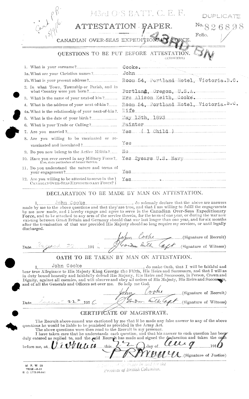 Personnel Records of the First World War - CEF 048886a