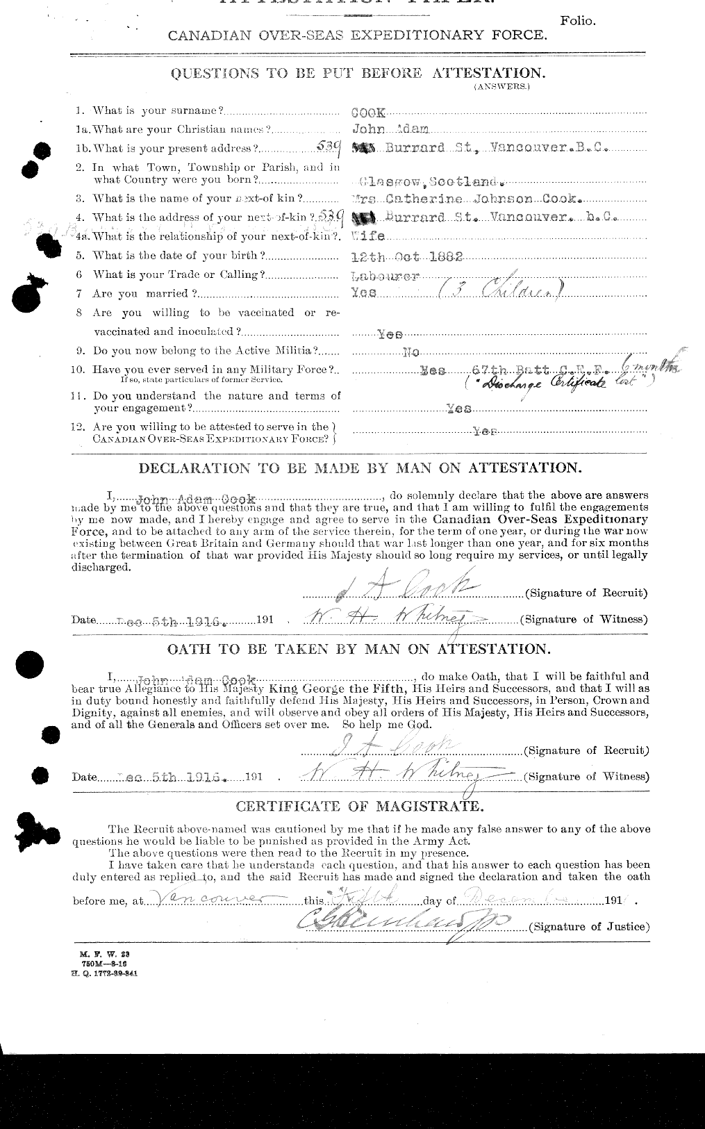 Personnel Records of the First World War - CEF 048898a