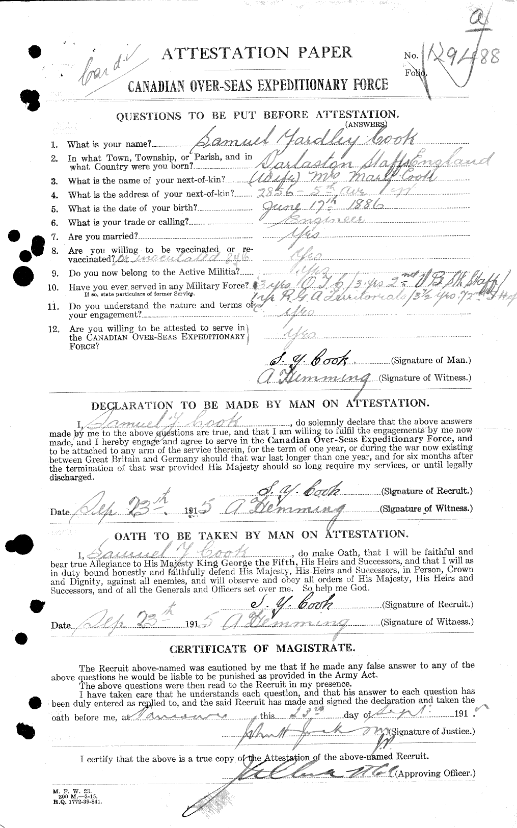 Personnel Records of the First World War - CEF 048976a