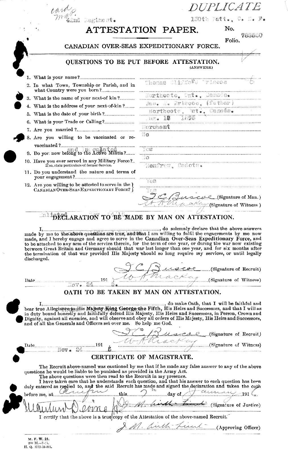 Personnel Records of the First World War - CEF 051280a