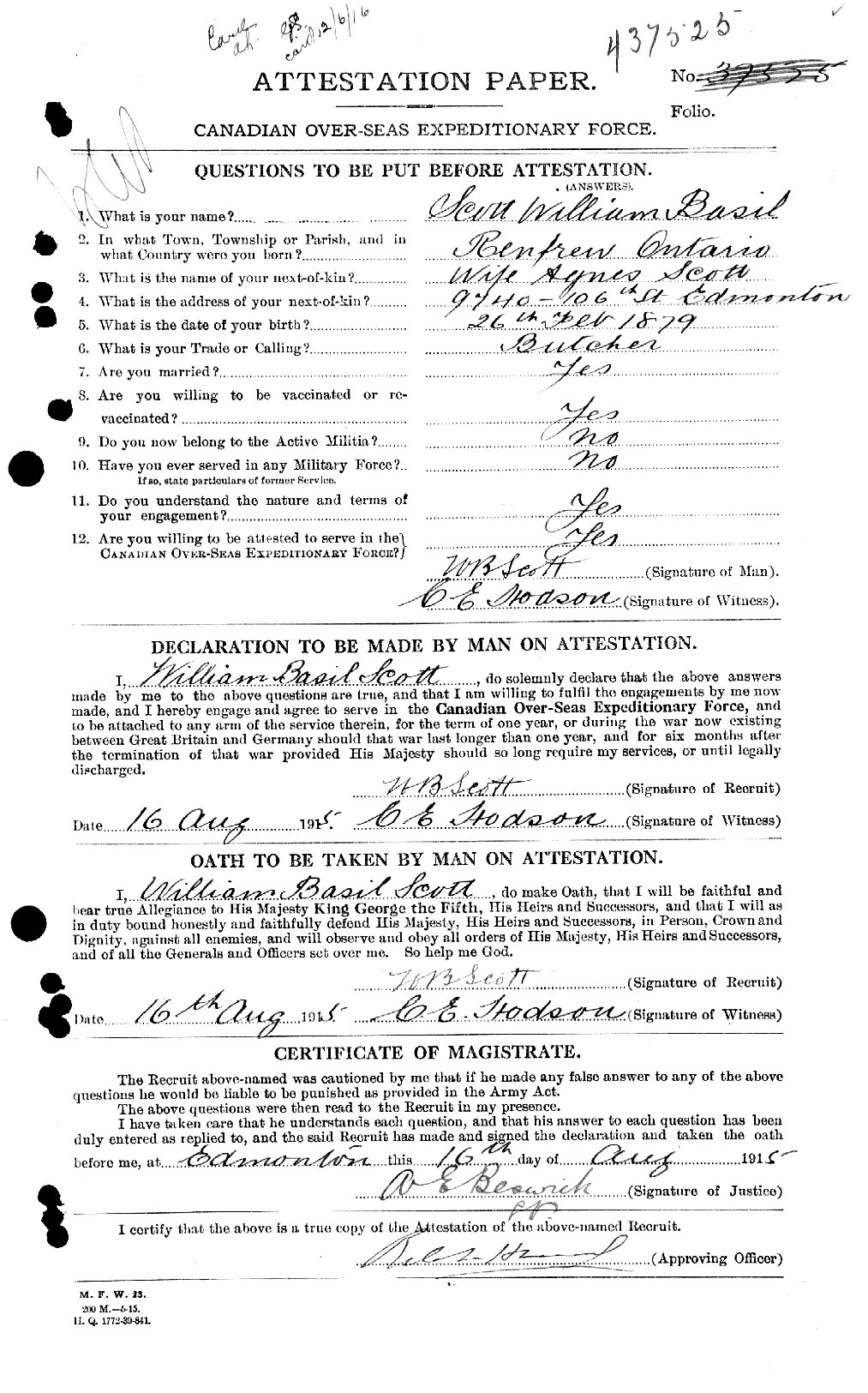 Personnel Records of the First World War - CEF 051310a
