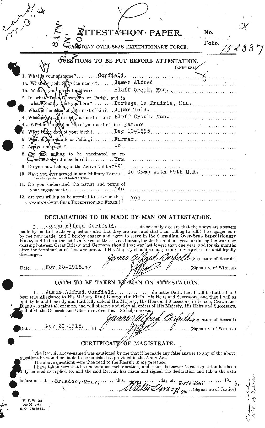 Personnel Records of the First World War - CEF 054383a