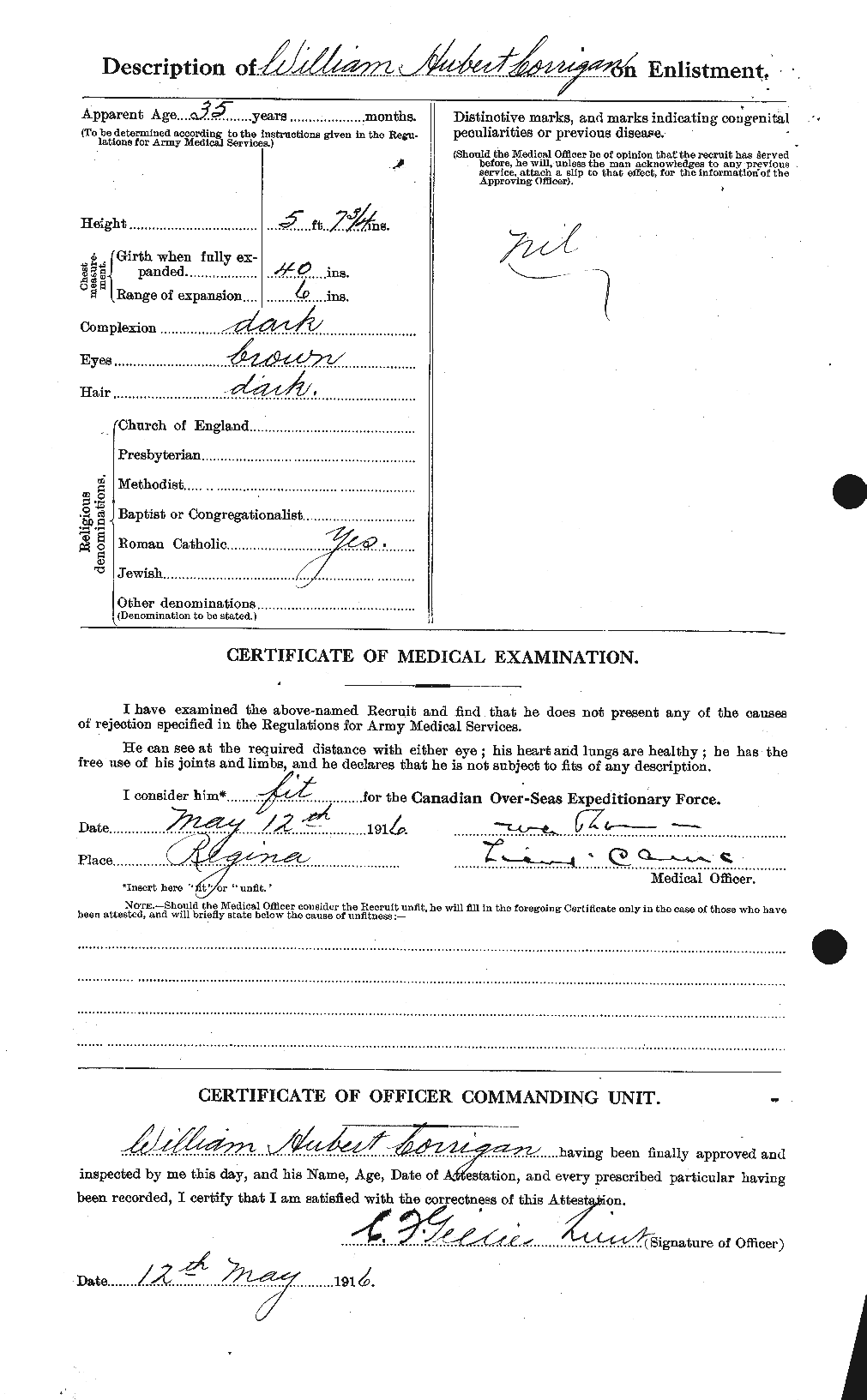 Dossiers du Personnel de la Première Guerre mondiale - CEC 054673b