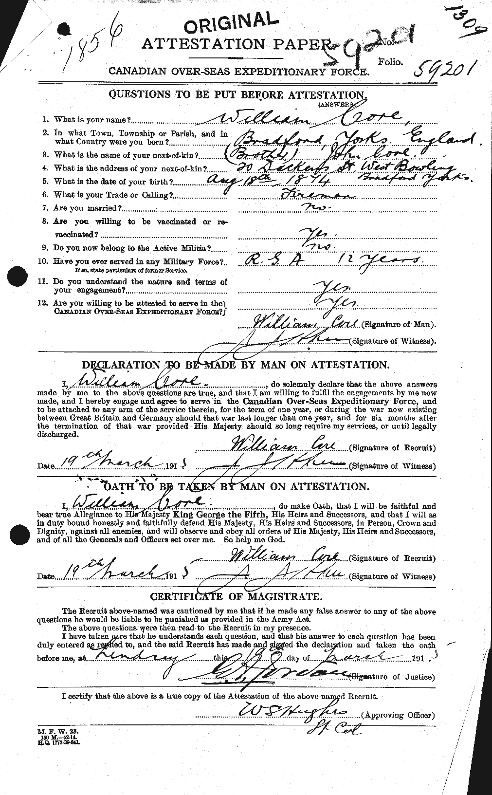 Personnel Records of the First World War - CEF 054706a