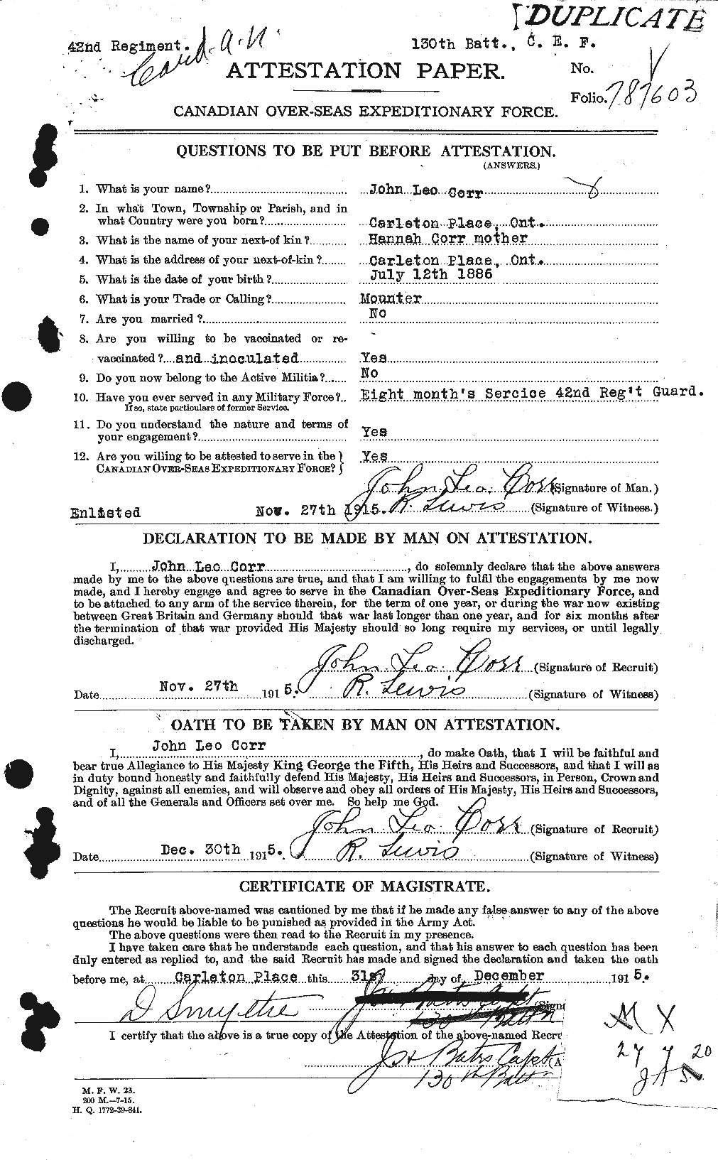 Personnel Records of the First World War - CEF 055006a
