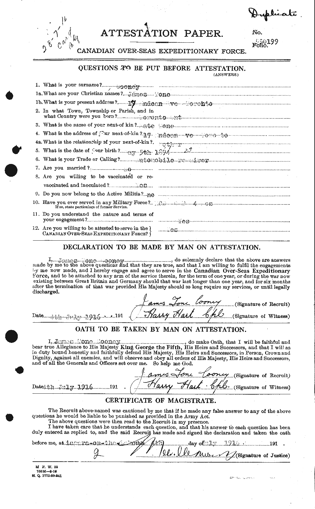 Personnel Records of the First World War - CEF 055209a