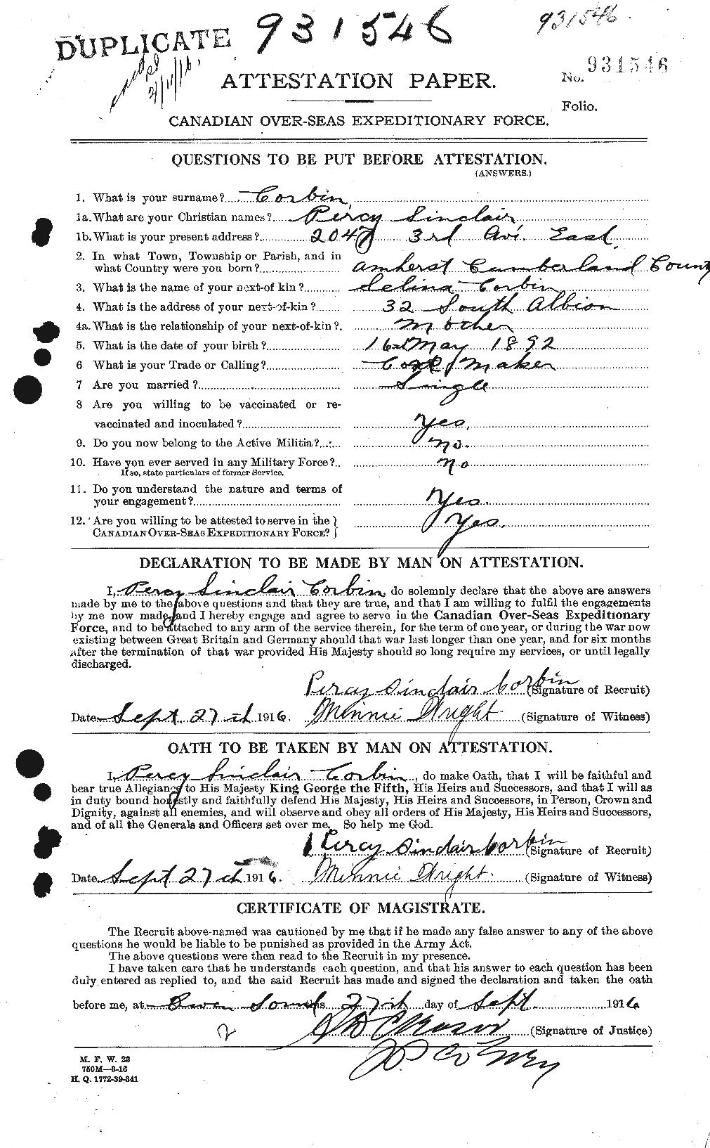 Personnel Records of the First World War - CEF 055665a