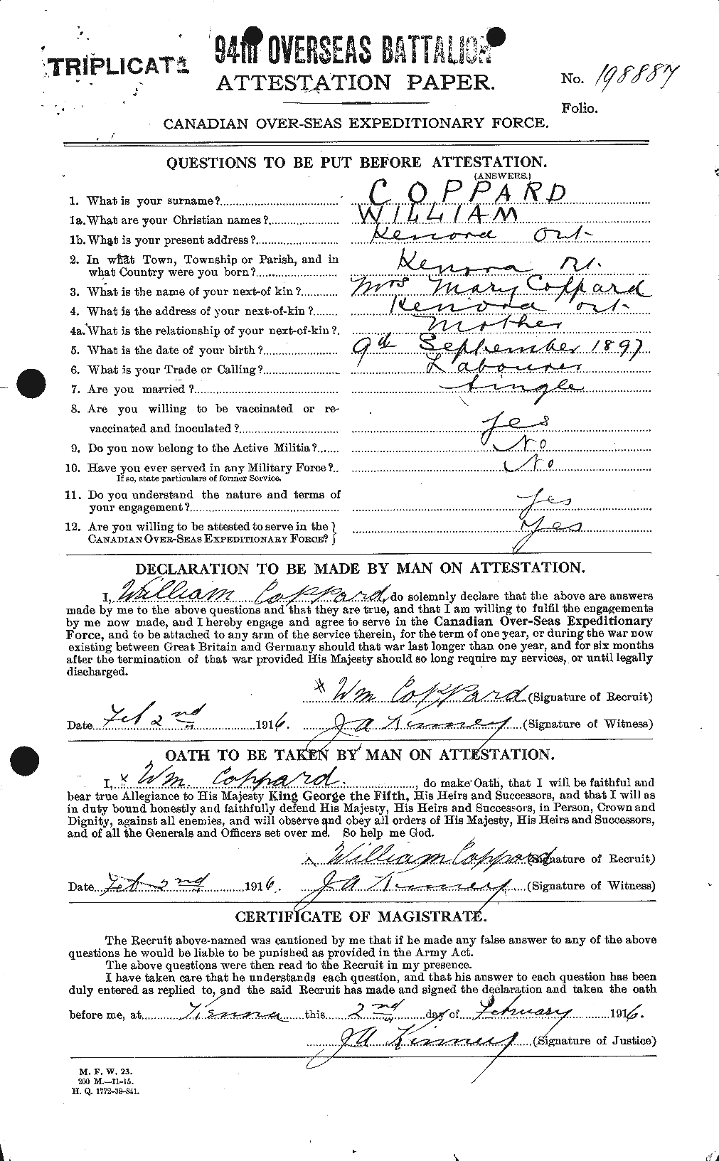 Personnel Records of the First World War - CEF 056219a