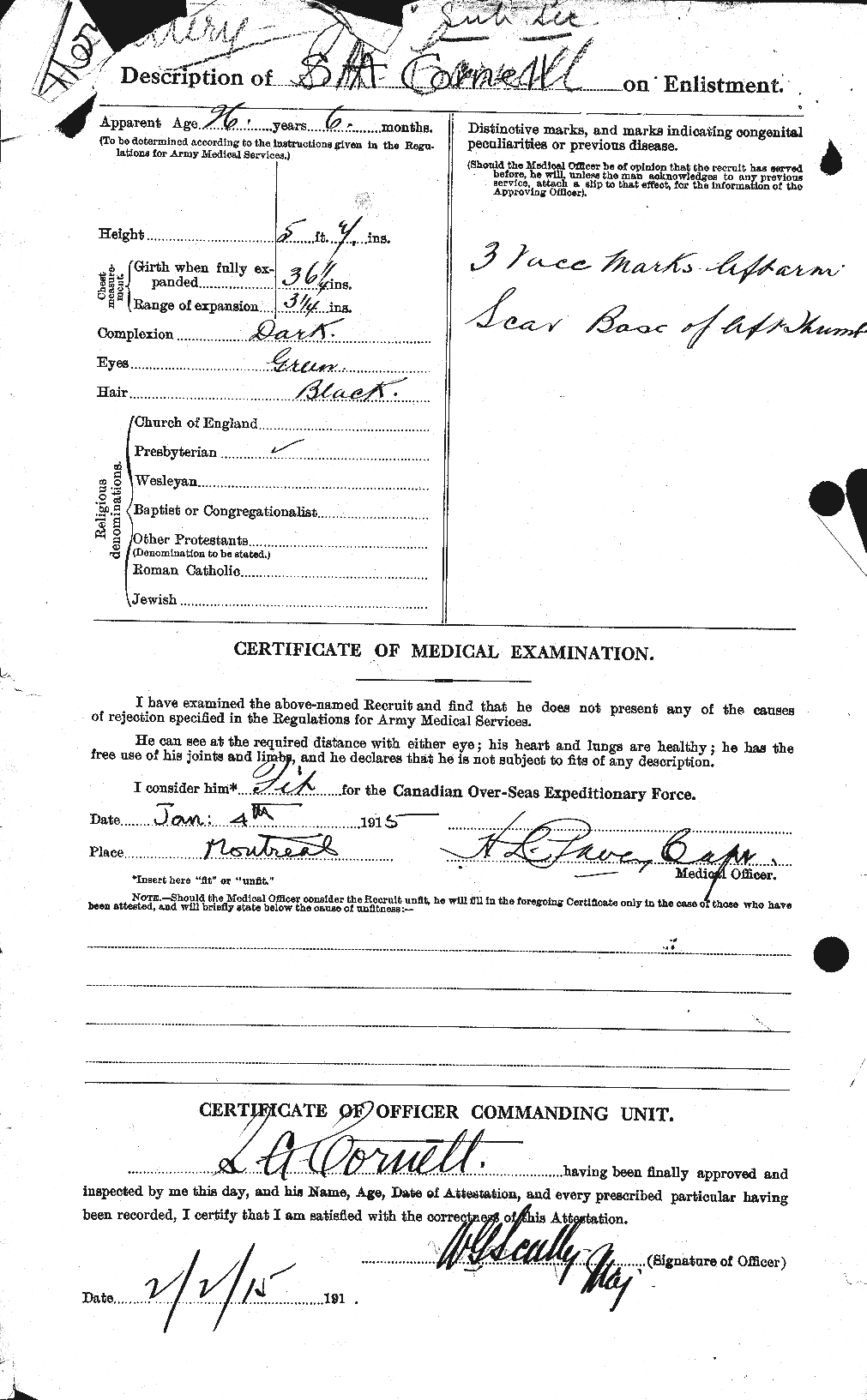 Dossiers du Personnel de la Première Guerre mondiale - CEC 056318b