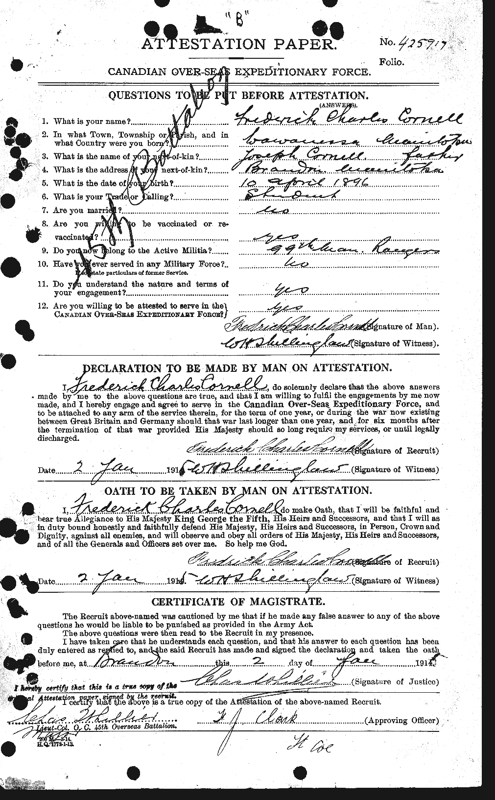Personnel Records of the First World War - CEF 056621a